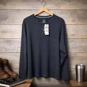 Ascend Dark Gray Long Sleeve Henley Shirt